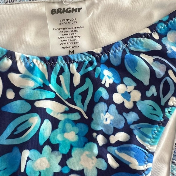 Bright Blue Floral Bikini Set - Picture 2 of 4